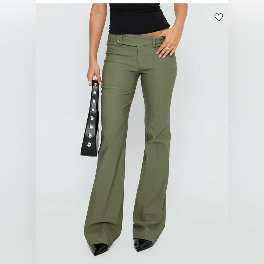 Princess Polly Olive Green Boot Cut Trousers